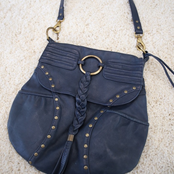 Aaneta Leather Hobo Crossbody With Studs - Picture 4 of 6